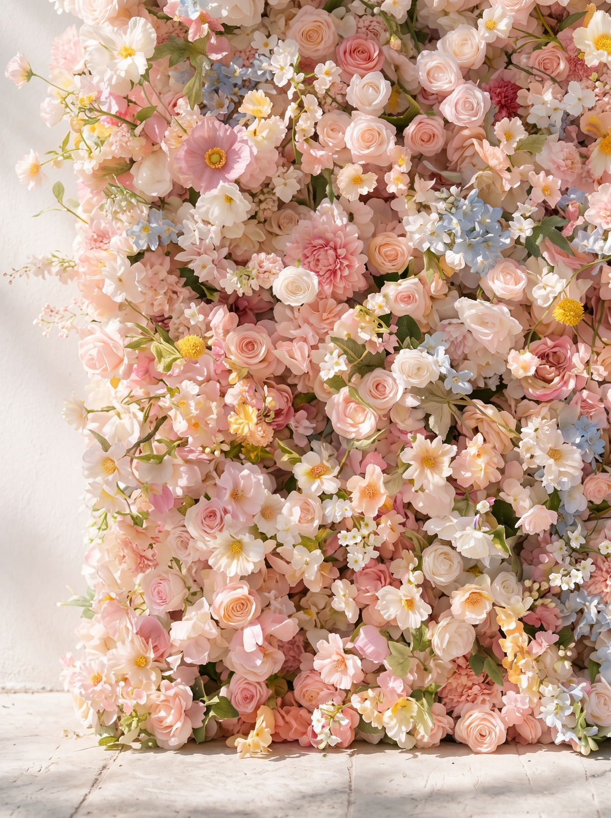 Sorbet | 2026 Luxury 5D Macaron Floral Wall with Greenery Roll-Up Backdrop for Whimsical Bridal Showers | Shipping Included