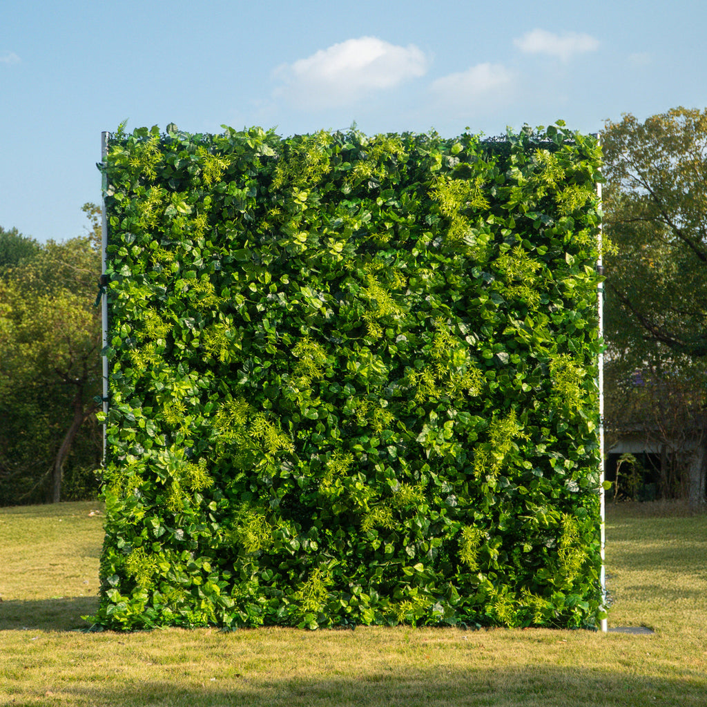 Greenery | 3D Event-Ready Artificial Floral Wall Backdrop, Roll-Up Fabric 8ft x 8ft for weddings and events decoration(Air Shipping 5 Business Days) | Shipping Included