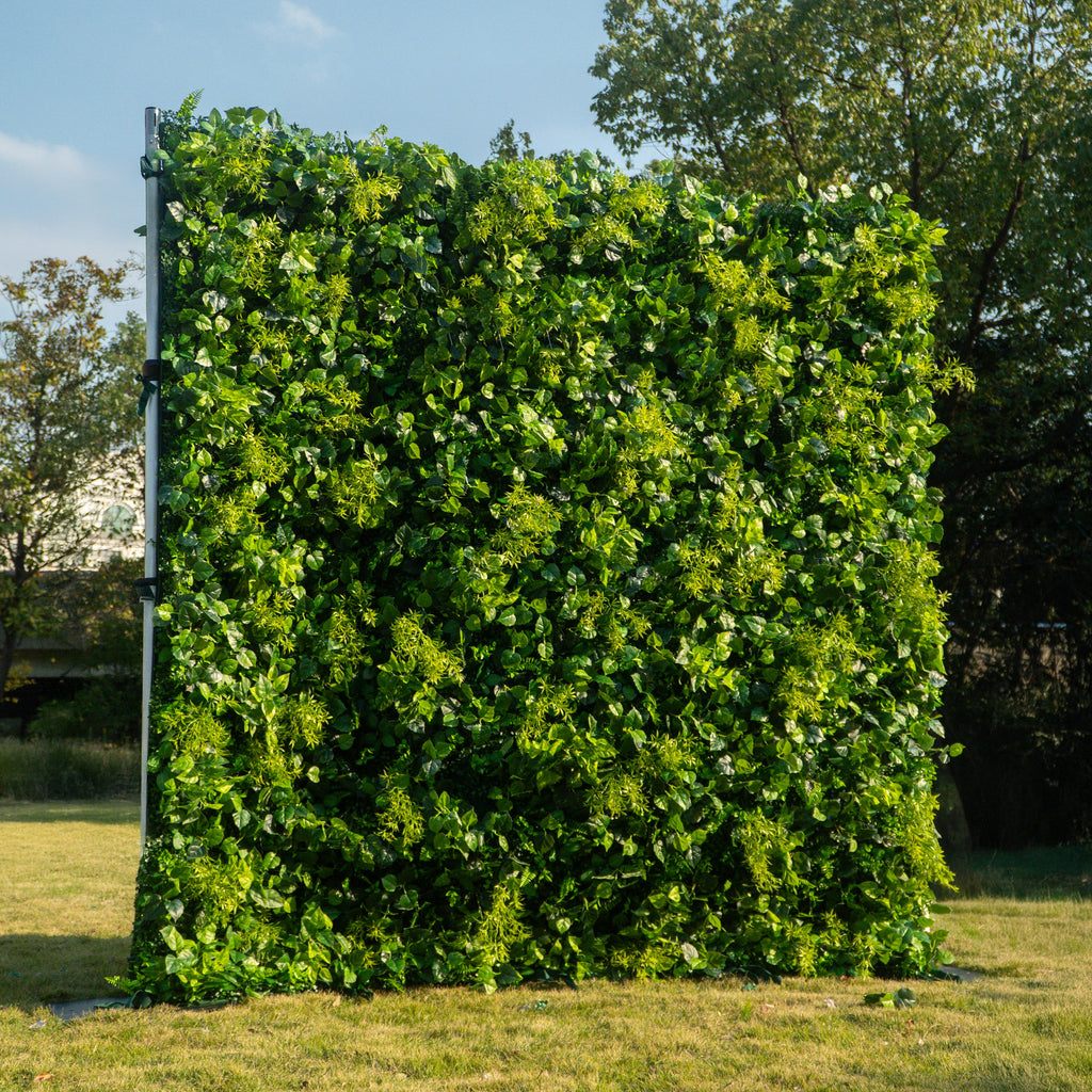 Greenery | 3D Event-Ready Artificial Floral Wall Backdrop, Roll-Up Fabric 8ft x 8ft for weddings and events decoration(Air Shipping 5 Business Days) | Shipping Included