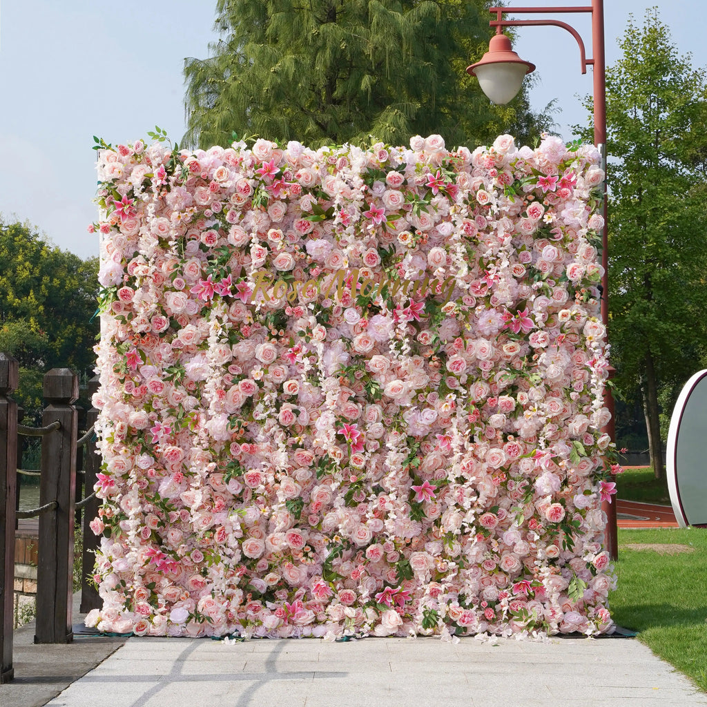 Alice | 5D Event-Ready Artificial Floral Wall Backdrop, Roll-Up Fabric | Shipping Included