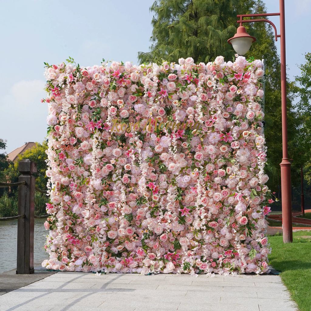 Alice | 5D Event-Ready Artificial Floral Wall Backdrop, Roll-Up Fabric | Shipping Included