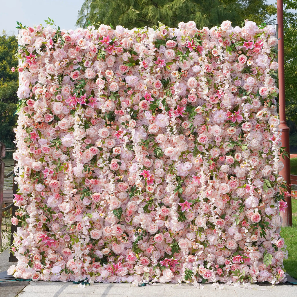 Alice | 5D Event-Ready Artificial Floral Wall Backdrop, Roll-Up Fabric | Shipping Included