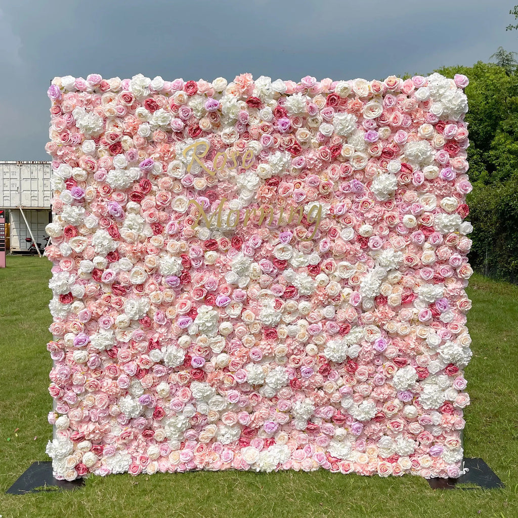 Allan | 5D Event-Ready Artificial Floral Wall Backdrop, Roll-Up Fabric | Shipping Included