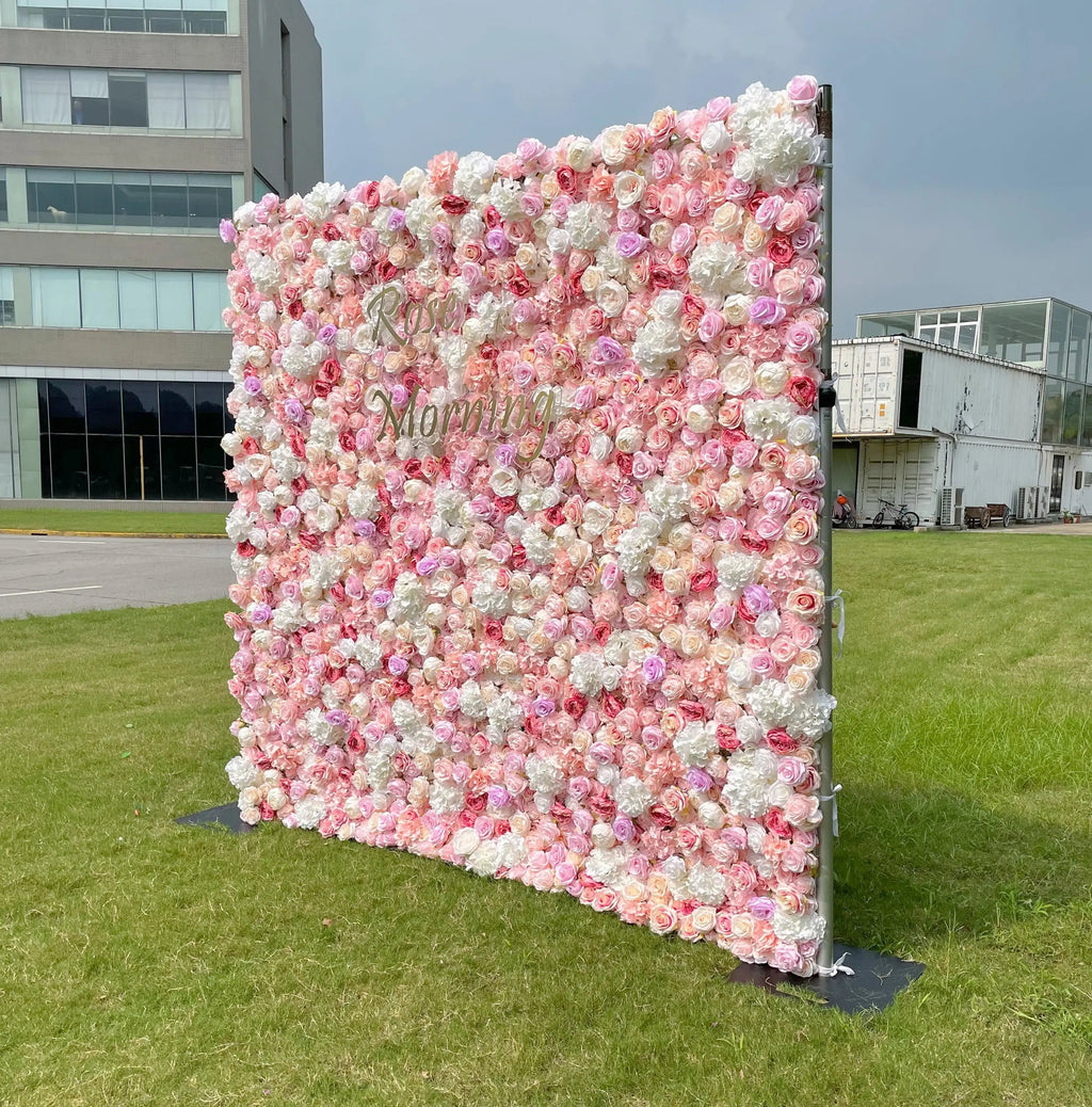 Allan | 5D Event-Ready Artificial Floral Wall Backdrop, Roll-Up Fabric | Shipping Included