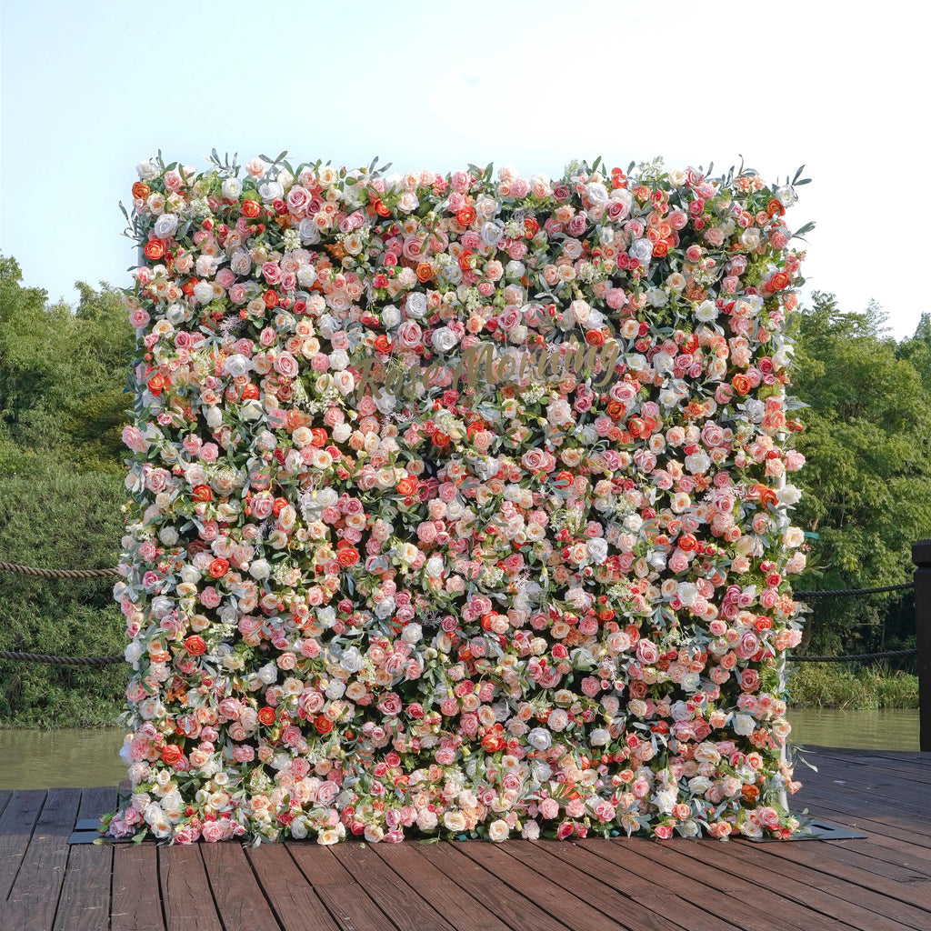 Amanda | 5D Event-Ready Artificial Floral Wall Backdrop, Roll-Up Fabric | Shipping Included