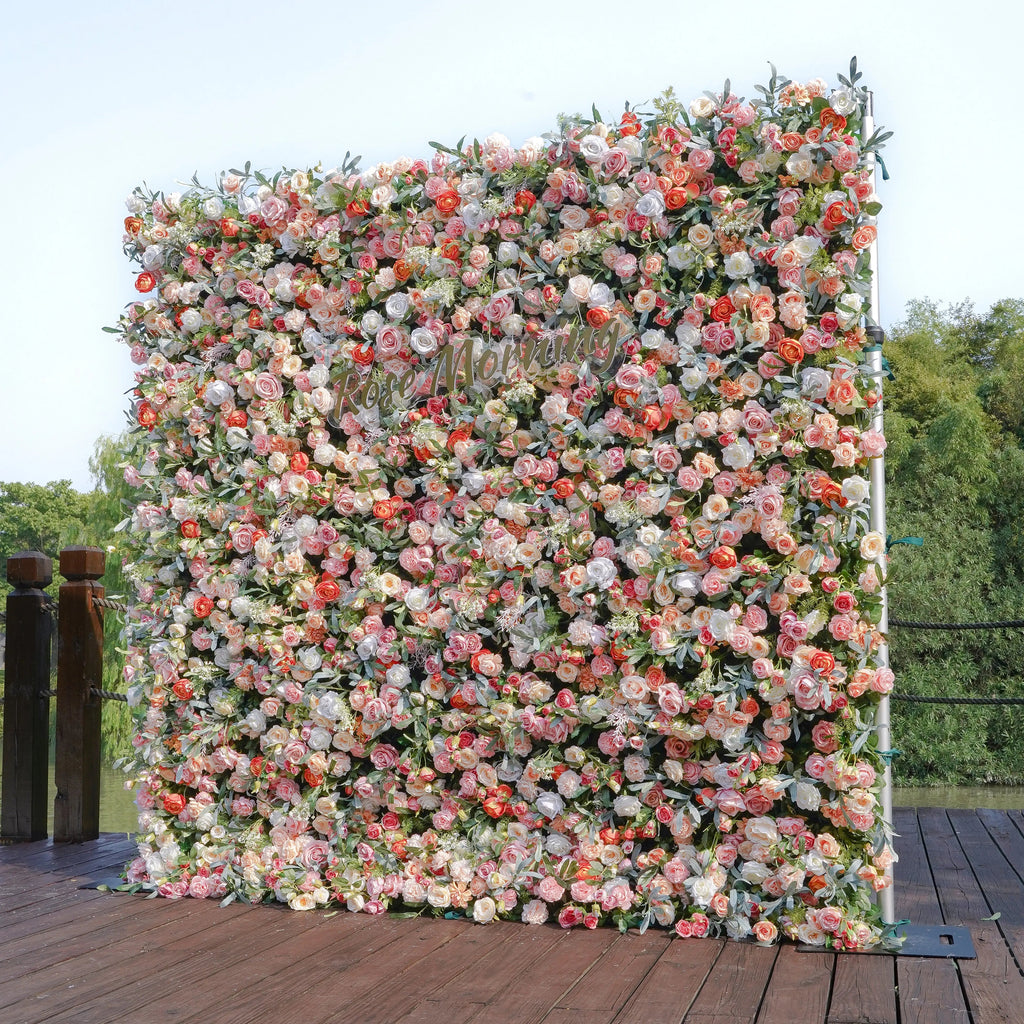 Amanda | 5D Event-Ready Artificial Floral Wall Backdrop, Roll-Up Fabric | Shipping Included