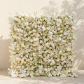 Arelette | Luxury 4D White & Green Silk Floral Wall Backdrop with Premium Orchids & Ranunculus for Modern Weddings | Shipping Included