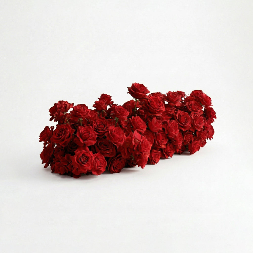 Auralis | 3D Romantic Crimson Heart-Shaped Event-Ready Artificial Floral Backdrop for Wedding & Valentine's Day Decor | Shipping Included