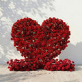 Auralis | 3D Romantic Crimson Heart-Shaped Event-Ready Artificial Floral Backdrop for Wedding & Valentine's Day Decor | Shipping Included