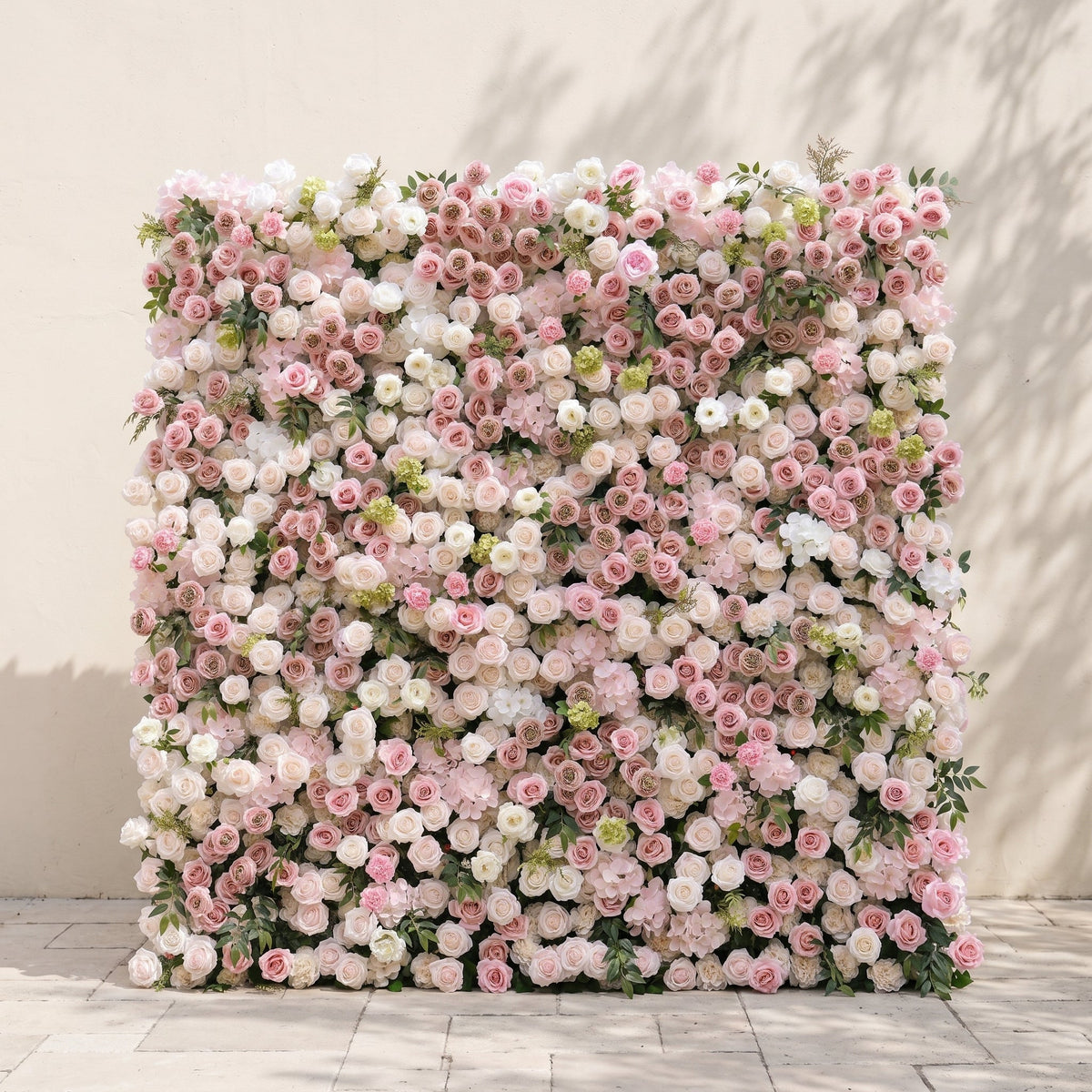 Aurorae | Luxury 4D Pink & White Rose & Orchid Silk Floral Wall with Lush Greenery Backdrop for Garden Weddings | Shipping Included