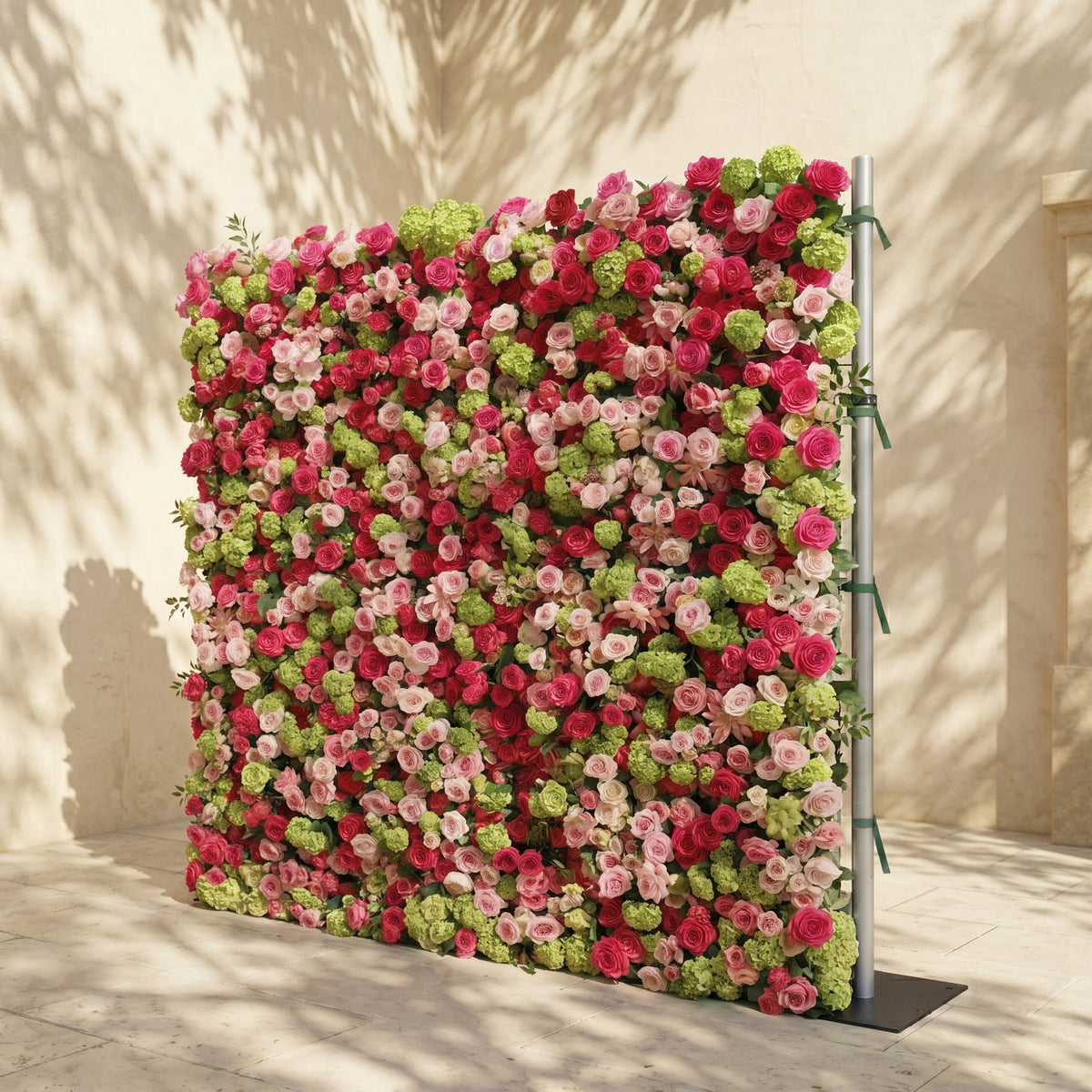 Auryne | Luxury 5D Hot Pink & Green Event-Ready Silk Floral Wall Backdrop for Vibrant Summer Parties & Events | Shipping Included