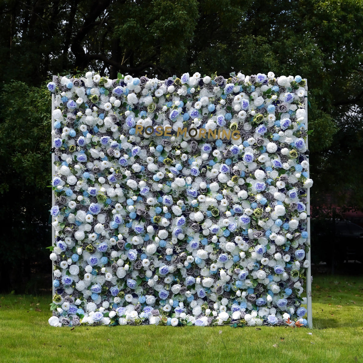 Betty | 5D Blue Event-Ready Artificial Floral Wall Backdrop, Roll-Up Fabric | Shipping Included