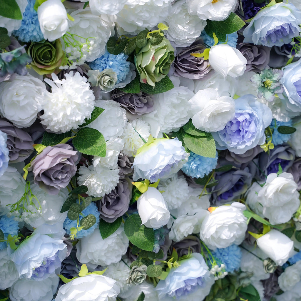 Betty | 5D Blue Event-Ready Artificial Floral Wall Backdrop, Roll-Up Fabric | Shipping Included