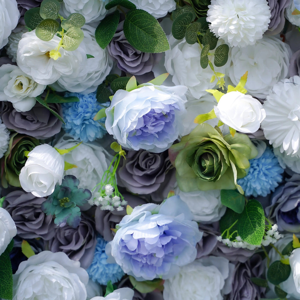 Betty | 5D Blue Event-Ready Artificial Floral Wall Backdrop, Roll-Up Fabric | Shipping Included