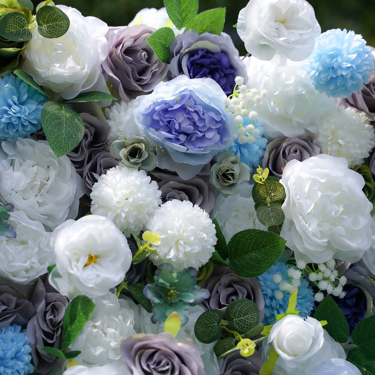 Betty | 5D Blue Event-Ready Artificial Floral Wall Backdrop, Roll-Up Fabric | Shipping Included