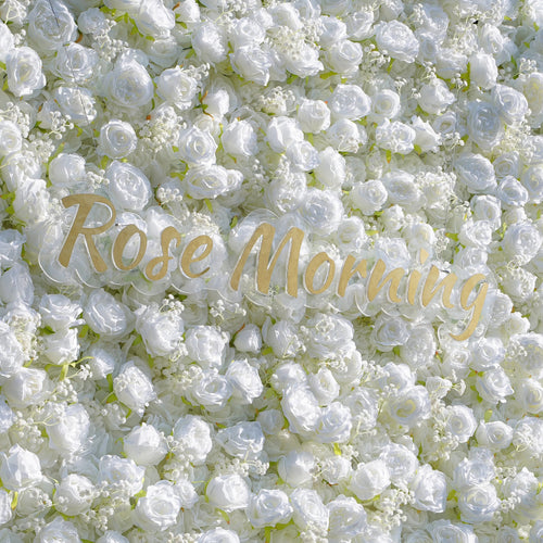 Breath | 5D White Roses Event-Ready Artificial Floral Wall Backdrop, Roll-Up Fabric | Shipping Included