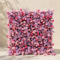 Calaria | Premium 4D Berry Pink Silk Flower Wall with Purple Lavender for Vibrant Garden Parties | Shipping Included