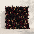 Camilavia | Luxury 5D Black, Burgundy & Gold Silk Event-Ready Floral Wall Backdrop for Opulent Gothic Weddings | Shipping Included