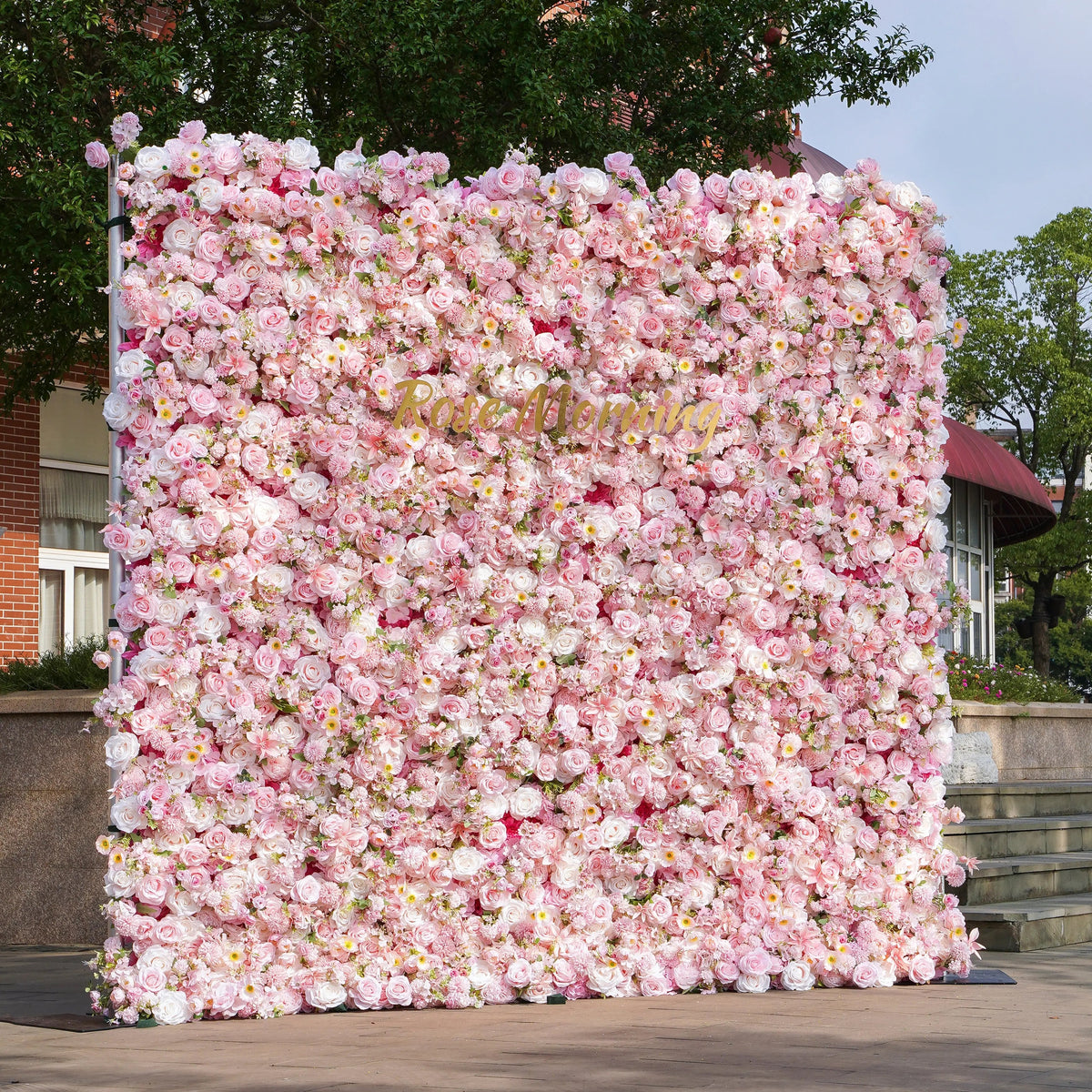 CiCi | 5D Fabric Artificial Flower Wall Rolling Up Curtain Flower Wall (Ready to Ship) | Shipping Included