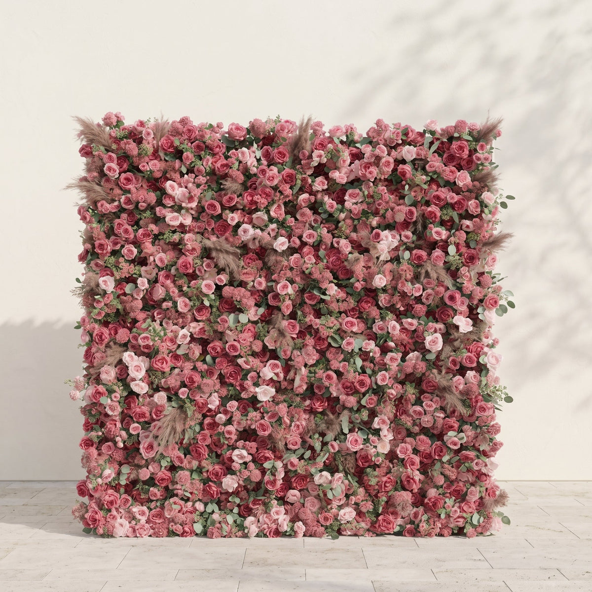 Cloressa | Luxury 5D Dusty Rose & Nude Pink Silk Floral Wall with Dried Pampas Grass for Modern Weddings | Shipping Included