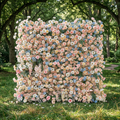 Coralie | 5D Peach & Baby Blue Event-Ready Silk Floral Wall Backdrop for Dreamy Wedding & Birthday Party | Shipping Included