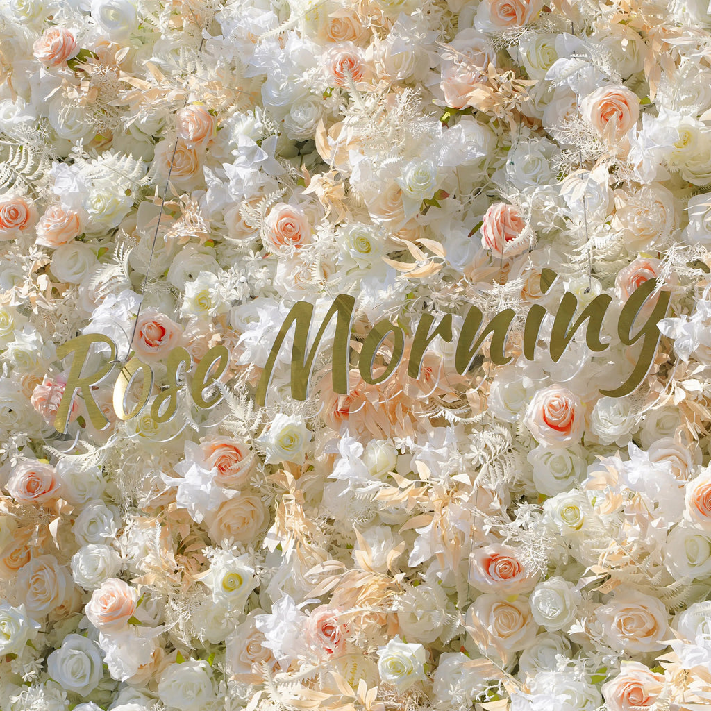 Cream | 5D Event-Ready Artificial Floral Wall Backdrop, Roll-Up Fabric | Shipping Included