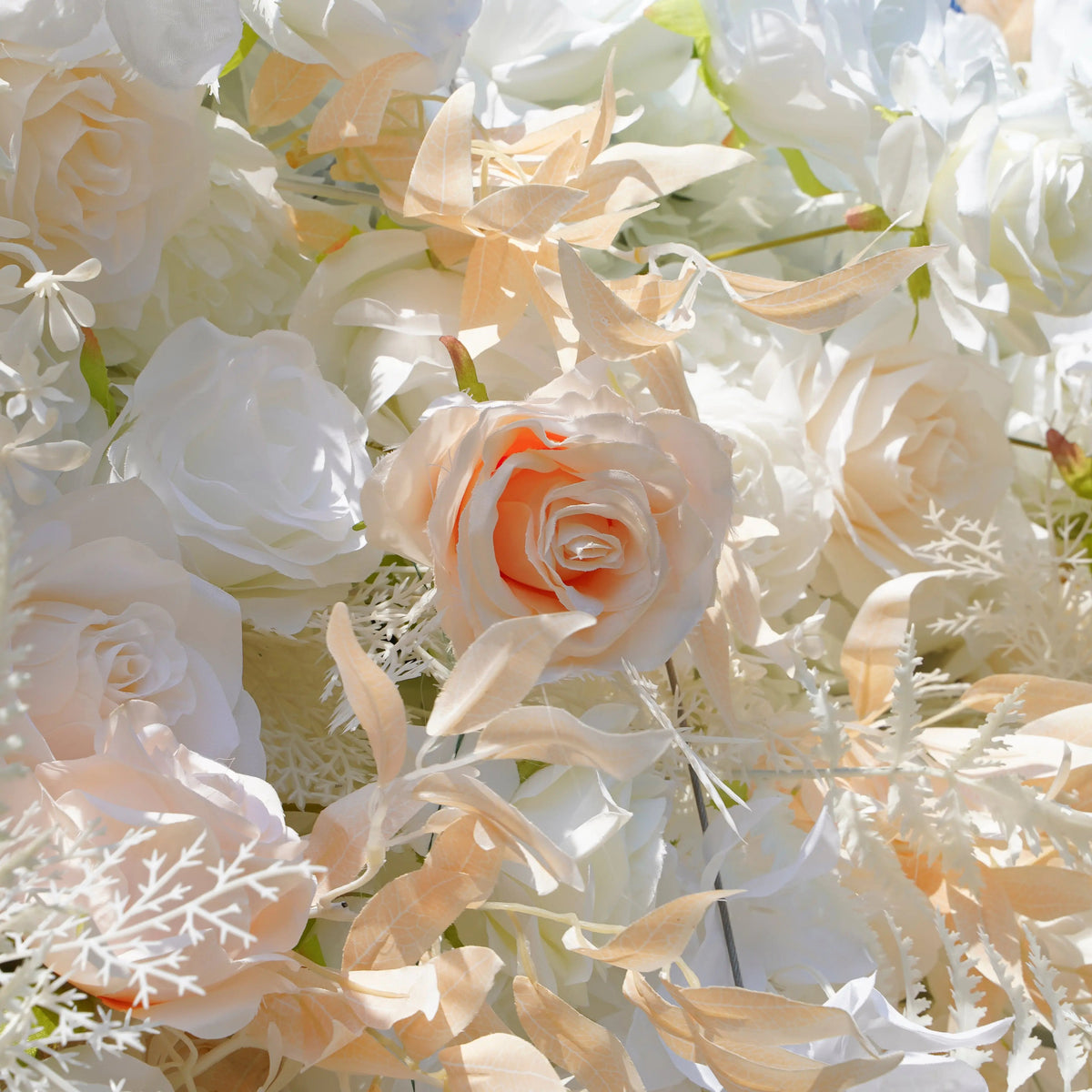 Cream | 5D Event-Ready Artificial Floral Wall Backdrop, Roll-Up Fabric | Shipping Included