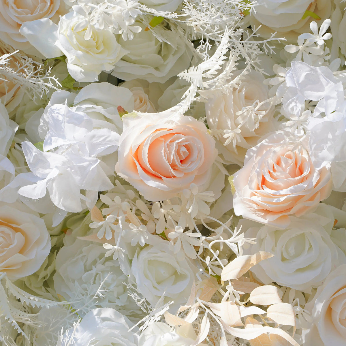 Cream | 5D Event-Ready Artificial Floral Wall Backdrop, Roll-Up Fabric | Shipping Included