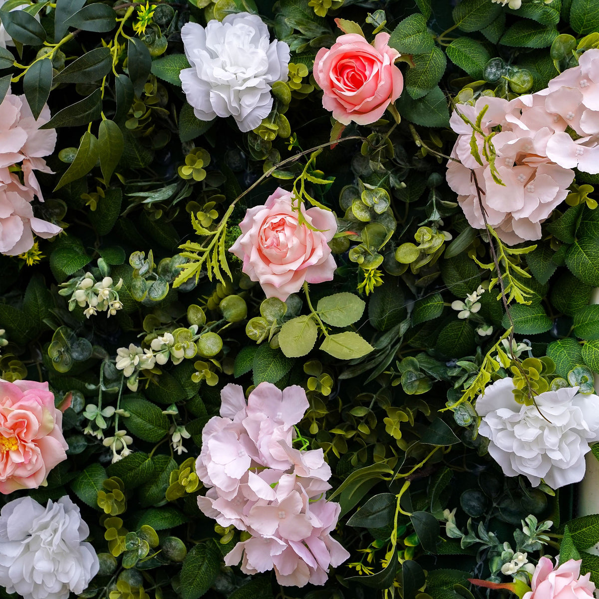 Lin | 2D Event-Ready Artificial Floral Wall Backdrop, Roll-Up Fabric 8ft x 8ft for weddings and events decoration | Shipping Included