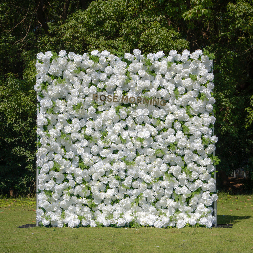 Forest - White Green Popular | 5D Fabric Roll Up Flower Wall for Wedding Party Backdrop | Shipping Included