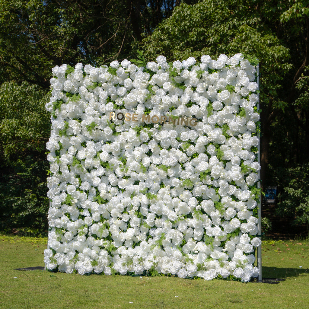 Forest - White Green Popular | 5D Fabric Roll Up Flower Wall for Wedding Party Backdrop | Shipping Included