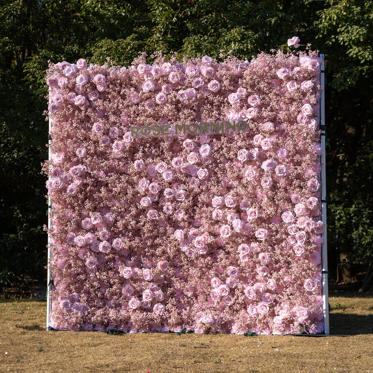Pink Baby Breath | 3D Event-Ready Artificial Floral Wall Backdrop, Roll-Up Fabric | Shipping Included