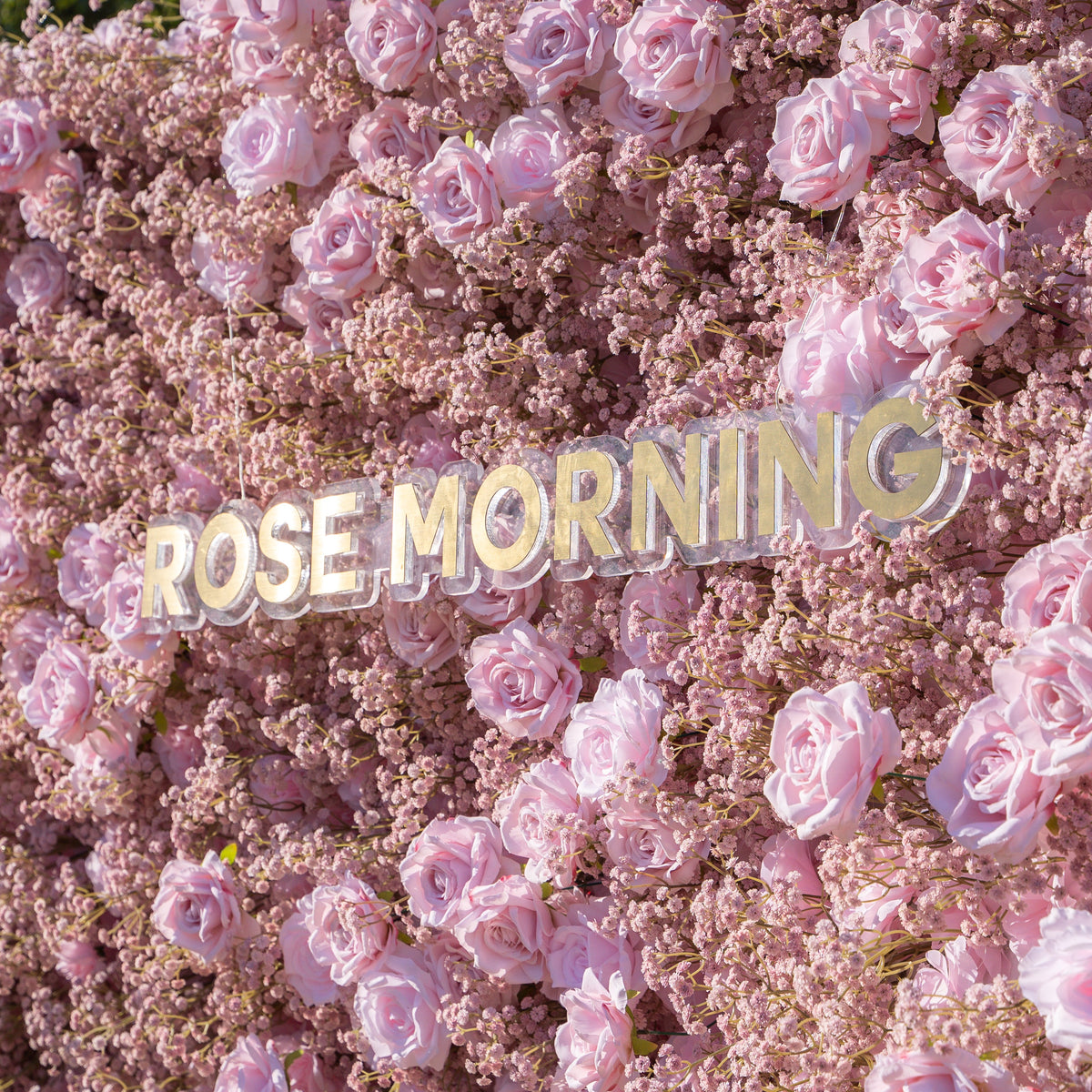 Pink Baby Breath | 3D Event-Ready Artificial Floral Wall Backdrop, Roll-Up Fabric | Shipping Included