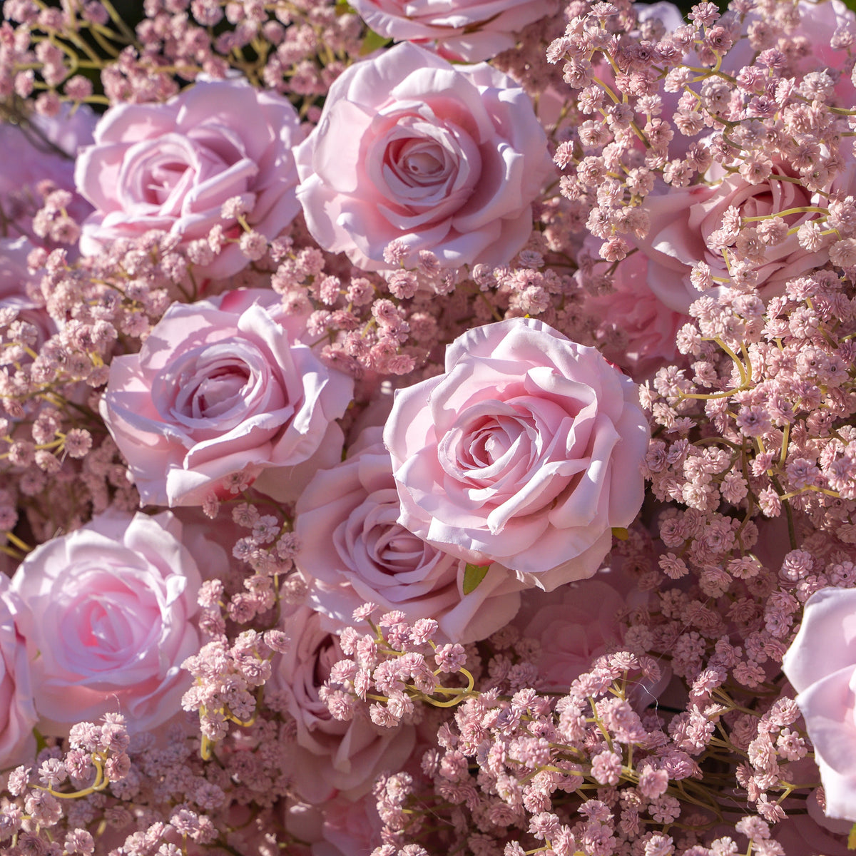 Pink Baby Breath | 3D Event-Ready Artificial Floral Wall Backdrop, Roll-Up Fabric | Shipping Included