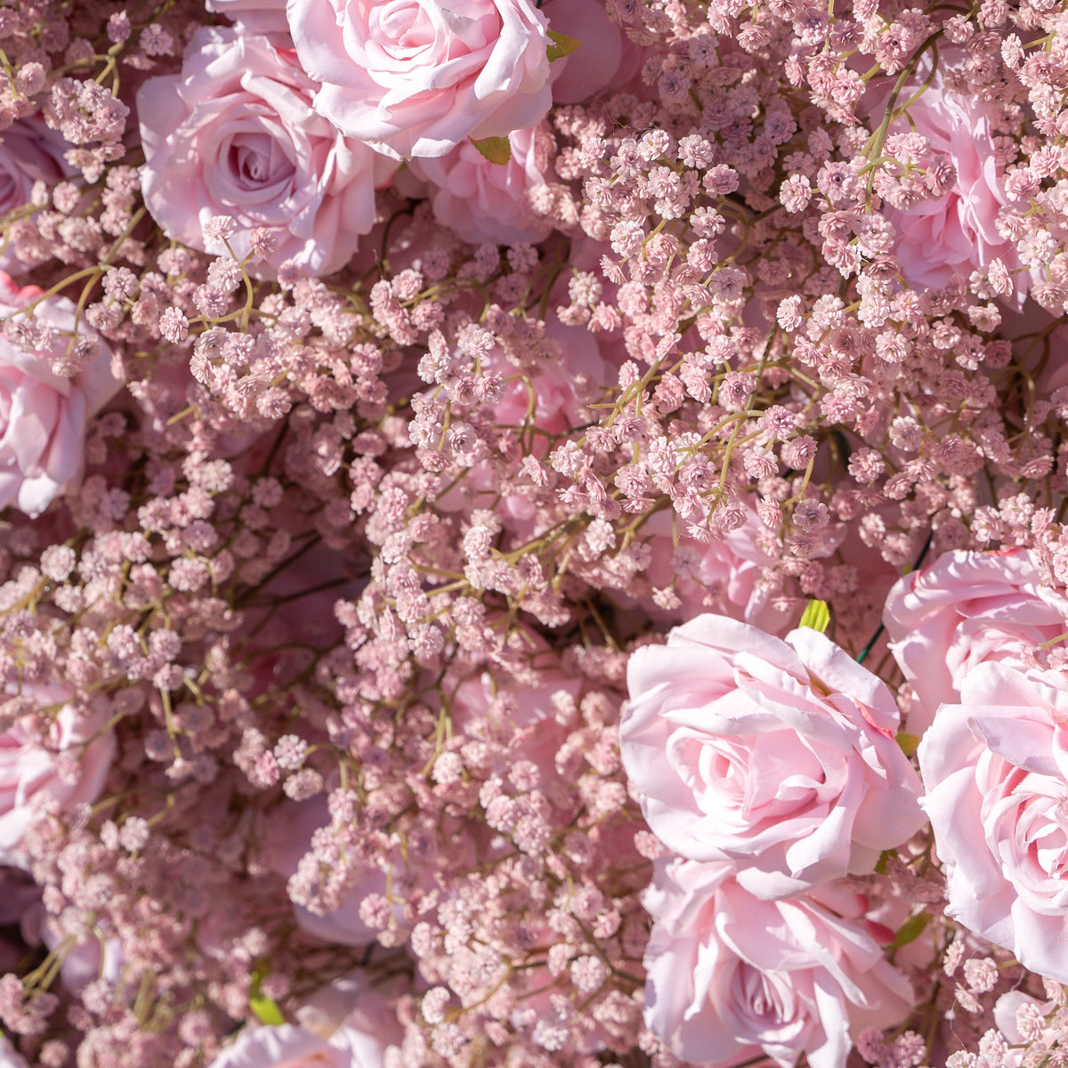 Pink Baby Breath | 3D Event-Ready Artificial Floral Wall Backdrop, Roll-Up Fabric | Shipping Included