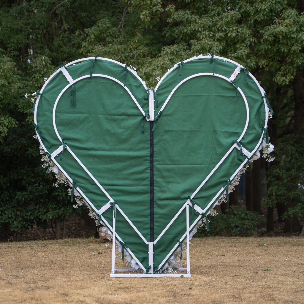Auralis | 3D Romantic Crimson Heart-Shaped Event-Ready Artificial Floral Backdrop for Wedding & Valentine's Day Decor | Shipping Included