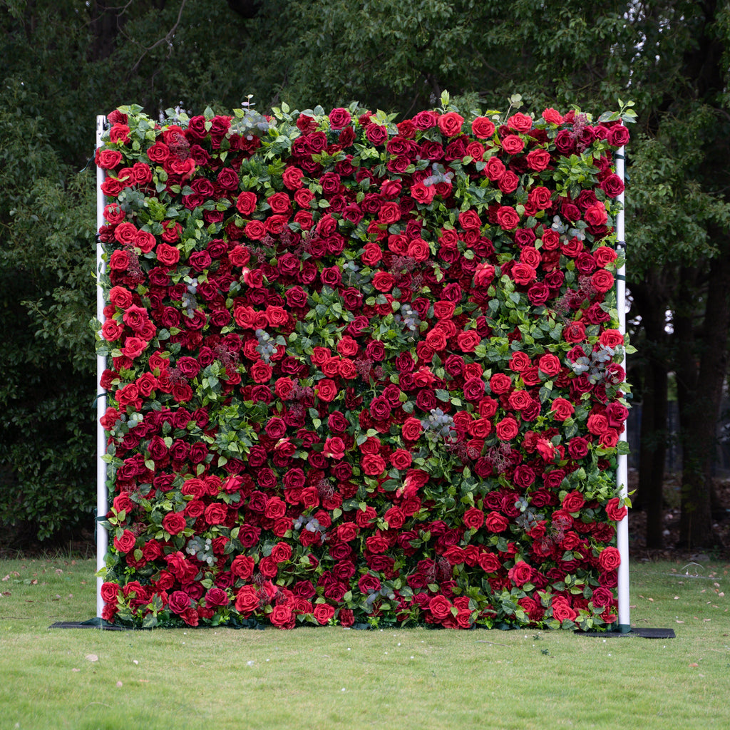 Rouge | 3D Event-Ready Artificial Floral Wall Backdrop, Roll-Up Fabric (In US Stock5-7 Days Delivered) | Shipping Included
