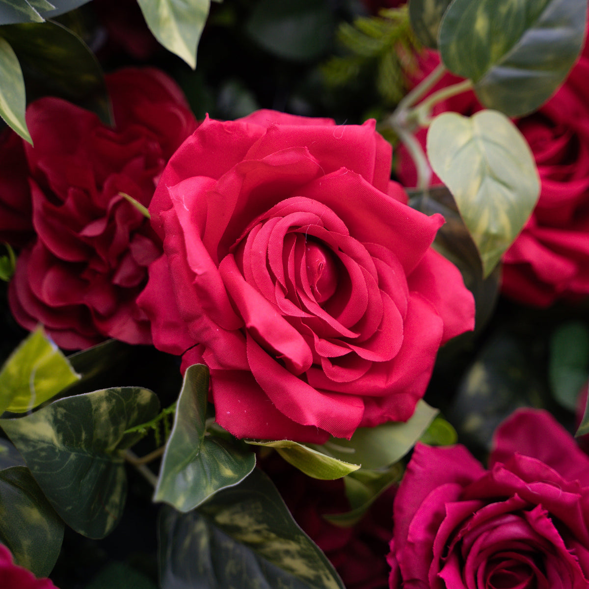 Rouge | 3D Event-Ready Artificial Floral Wall Backdrop, Roll-Up Fabric (In US Stock5-7 Days Delivered) | Shipping Included