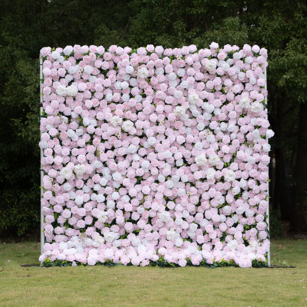 Whitepink | 3D Layered Flower Wall - Luxury Silk Rolling Backdrop (In US Stock 5-7 Days Delivered) | Shipping Included