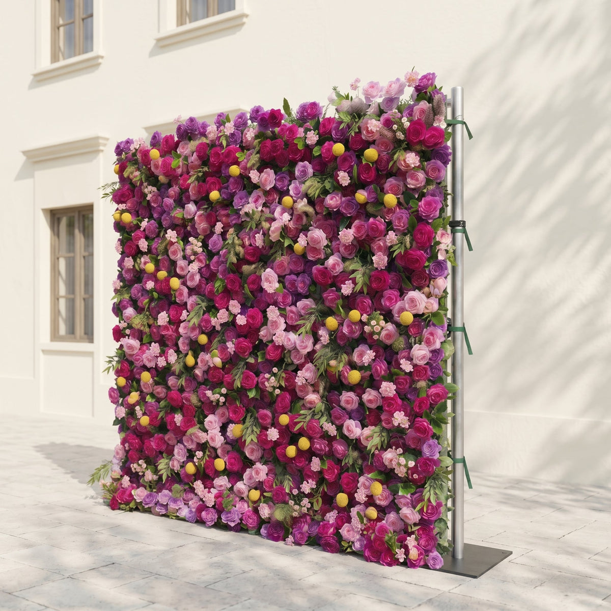 Daelsora | Luxury 5D Berry Purple & Fuchsia Pink Silk Floral Wall Backdrop for Modern Weddings & Galas | Shipping Included
