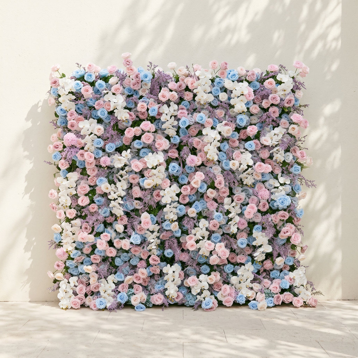 Davilyne | Vibrant 5D Pastel Pink & Blue Event-Ready Floral Wall Backdrop for Whimsical Bridal Showers & Celebrations | Shipping Included