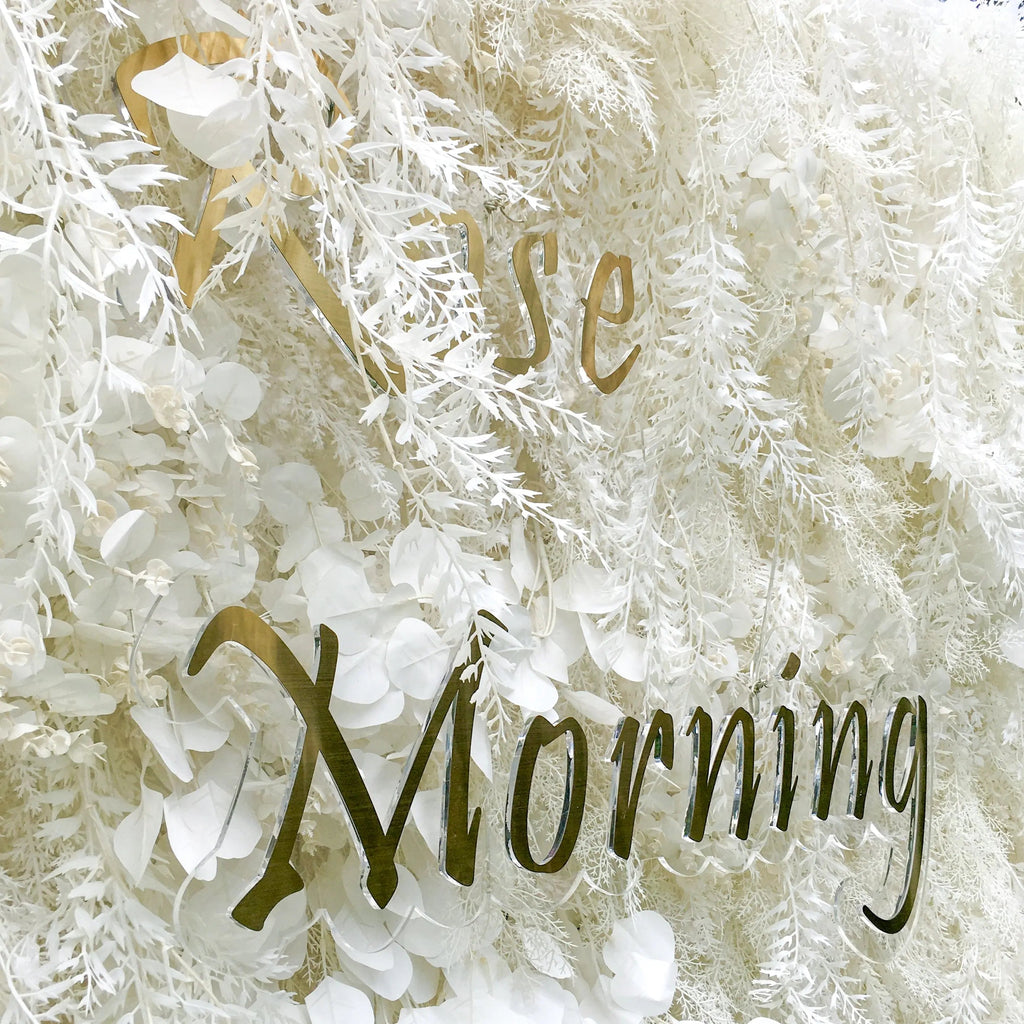 Dream | 5D White Event-Ready Artificial Floral Wall Backdrop, Roll-Up Fabric | Shipping Included