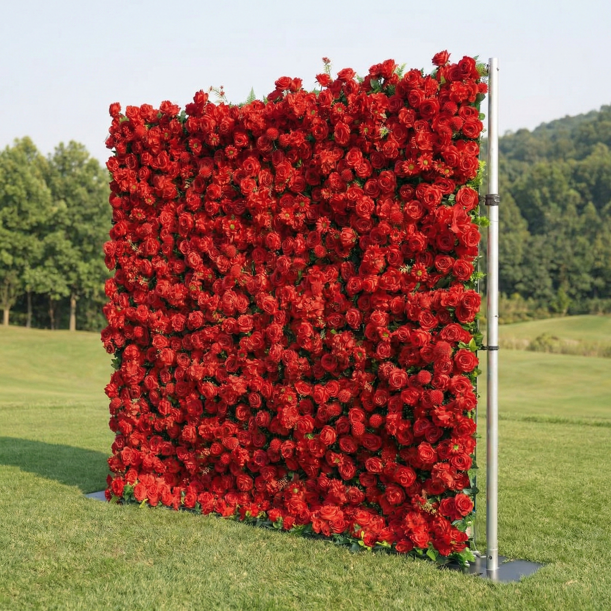 Ellis | Luxury 5D Crimson Event-Ready Silk Rose Floral Wall Backdrop for Romantic Proposals & Luxury Wedding Event | Shipping Included