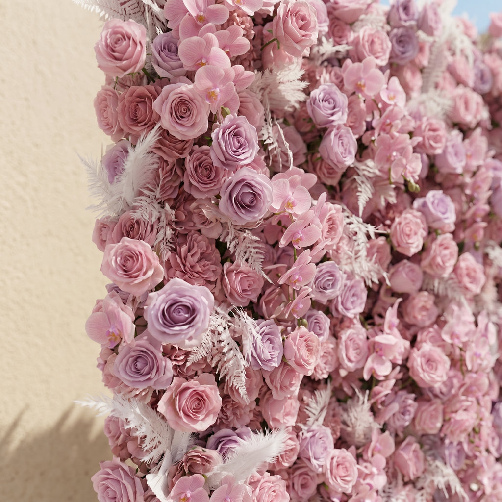 Emberiva | Luxury 5D Pink Silk Event-Ready Floral Wall Backdrop for Elegant Minimalist Weddings | Shipping Included