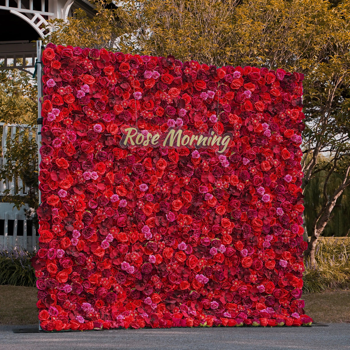 Esther | 5D Event-Ready Artificial Floral Wall Backdrop, Roll-Up Fabric | Shipping Included