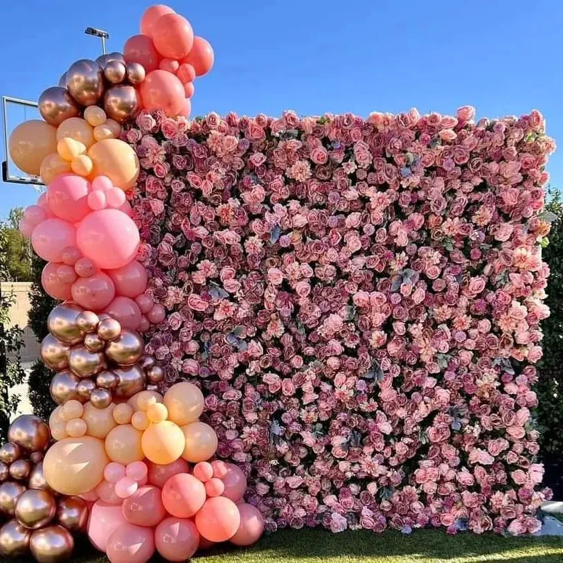 Eva | 5D Event-Ready Artificial Floral Wall Backdrop, Roll-Up Fabric | Shipping Included