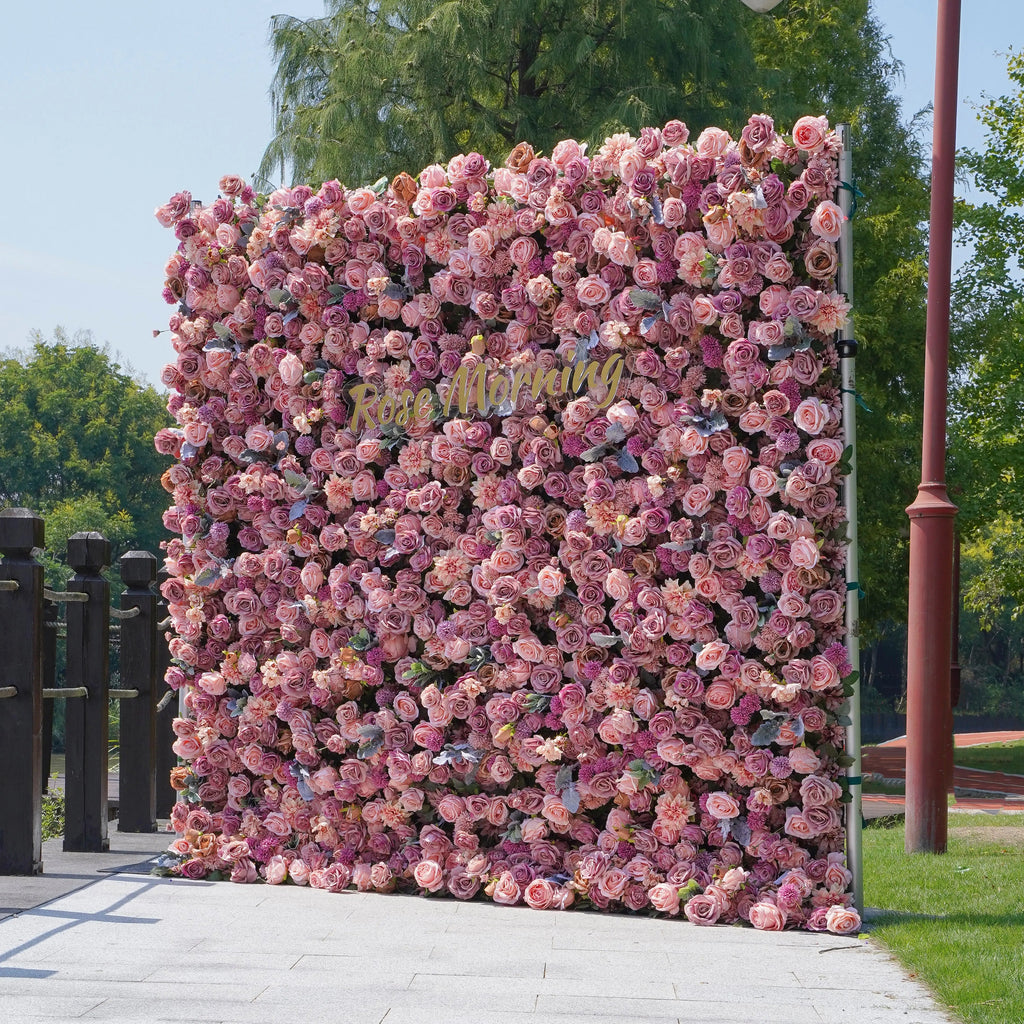 Eva | 5D Event-Ready Artificial Floral Wall Backdrop, Roll-Up Fabric | Shipping Included