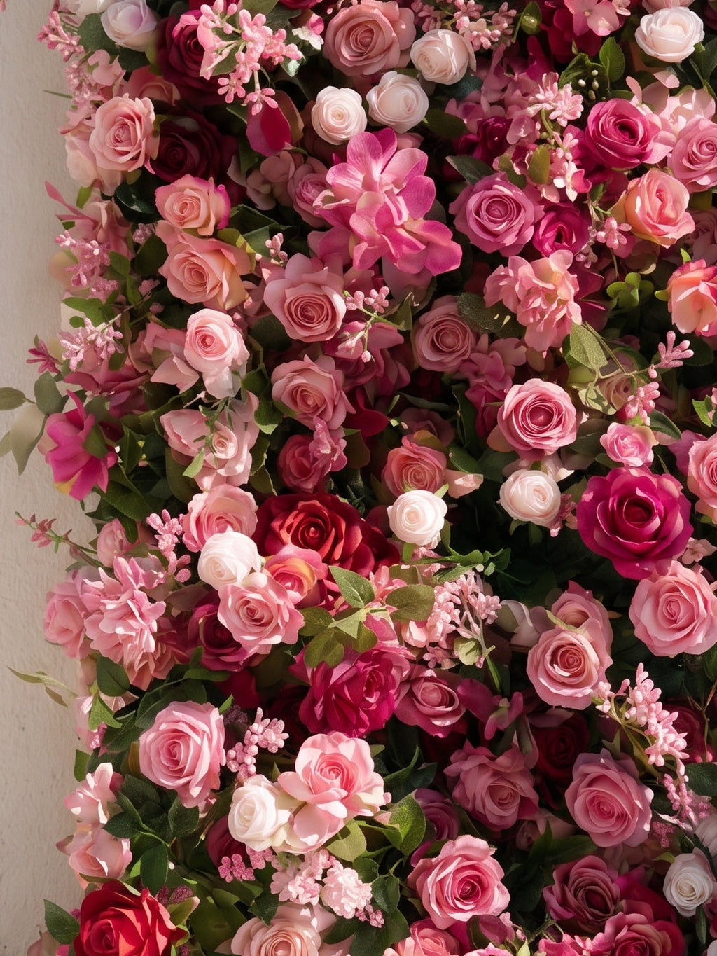 Fuchsia | 2026 Luxury 5D Macaron Floral Wall with Greenery Roll-Up Backdrop for Whimsical Bridal Showers | Shipping Included