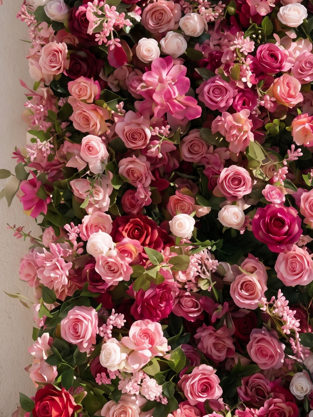 Fuchsia | 2026 Luxury 5D Macaron Floral Wall with Greenery Roll-Up Backdrop for Whimsical Bridal Showers | Shipping Included