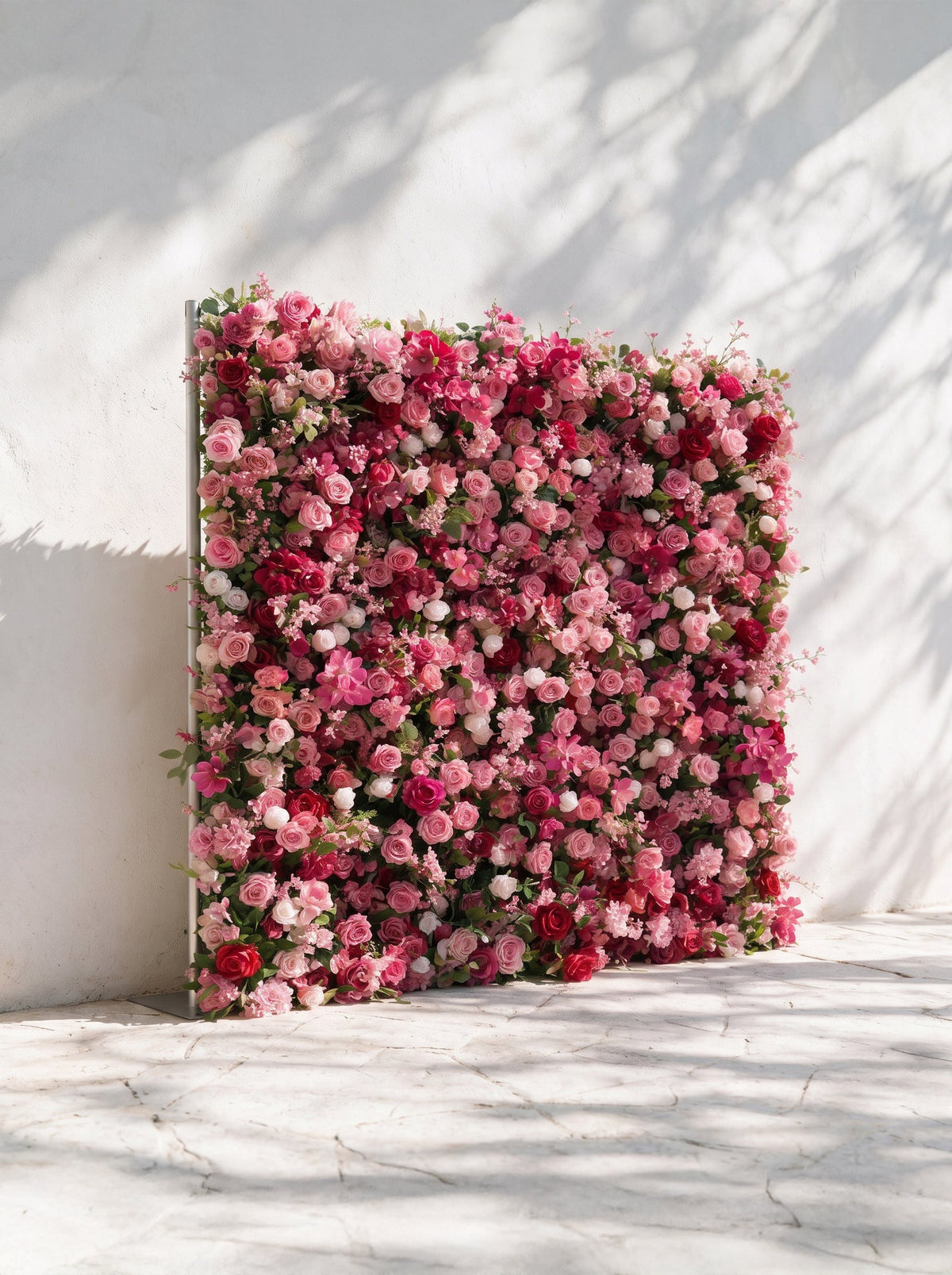Fuchsia | 2026 Luxury 5D Macaron Floral Wall with Greenery Roll-Up Backdrop for Whimsical Bridal Showers | Shipping Included